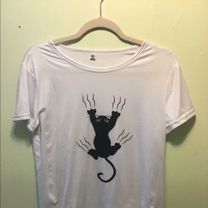BUNDLE White T shirt with cat motif